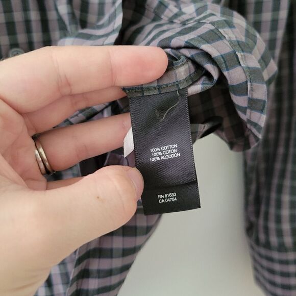 Kenneth Cole New York Gingham/Checked Button Down Shirt L - Picture 6 of 9